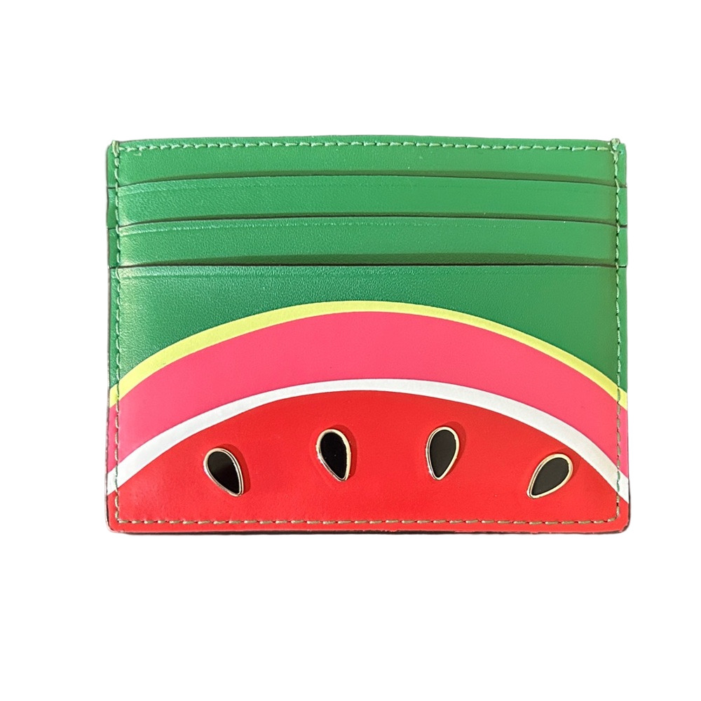 Kate Spade Watermelon Small Slim Card Holder EUC Green/Red Style KB565